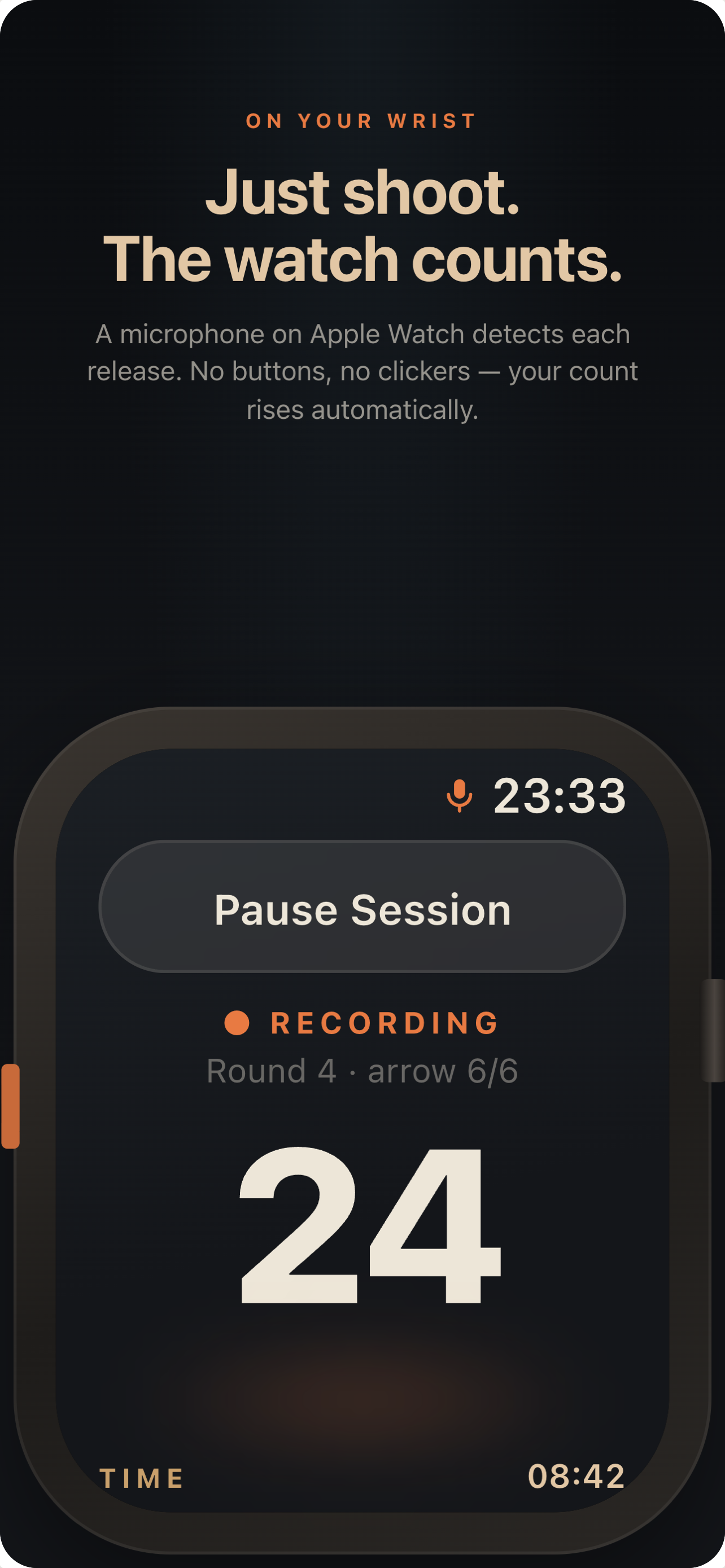 Apple Watch detecting each release and counting arrows automatically